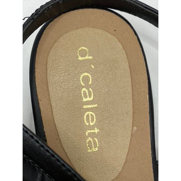 D'CALETA Women's Black Sequin Embellished Closed Toe Ankle Strap Flats SZ 9.5 - Picture 4 of 10